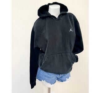 Jordan black hooded sweater fleece inner lining medium normcore